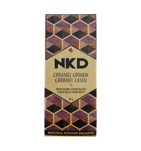Natural Kitchen Delights - Caramel + Cashew Raw Dark Chocolate